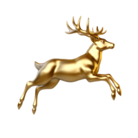 d'or cerf 3d décoration pour Noël et Nouveau année conception isolé sur transparent Contexte png