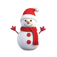 3d render of a snowman isolated on transparent background png