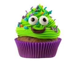 Halloween cupcake isolated on transparent background png