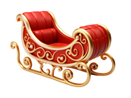 Christmas santa claus sleigh isolated on transparent background png