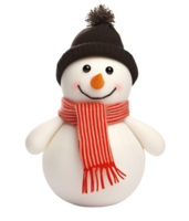 3d render of a snowman isolated on transparent background png