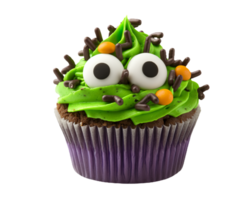 Halloween cupcake isolated on transparent background png