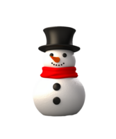 3d render of a snowman isolated on transparent background png