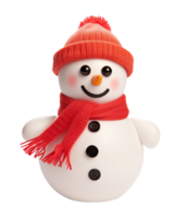 3d render of a snowman isolated on transparent background png