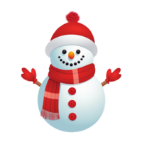 Cartoon of a snowman isolated on transparent background png