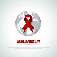 World AIDS Day December 01 Background Vector Illustration