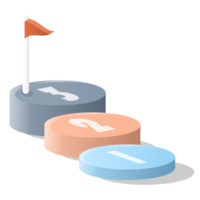 Bar chart circle 3d, Infographics elements diagram with 3 steps. png