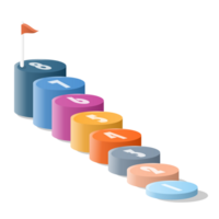 Bar chart circle 3d, Infographics elements diagram with 8 steps. png