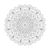 Mystic Meadows adult mandala coloring book page for kdp book interior vector