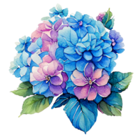 ortensia fiori mazzo bellissimo ai gererativo png