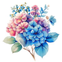 Hydrangea Flowers Bouquet Beautiful  AI Gererative png