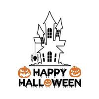 hand drawn vintage happy halloween celebration with night, halloween t-shirt vector