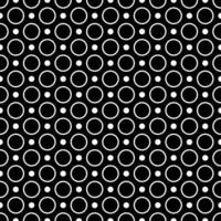 white circle outline and dotted seamless pattern on black background vector
