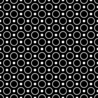 white circle outline and dotted seamless pattern on black background vector