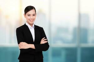 Portrait of wonderful young business woman photo