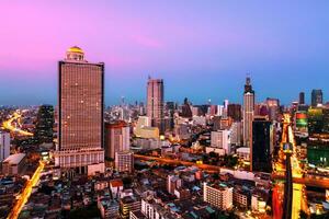 Bangkok skyline at night photo