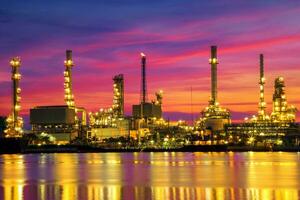 Oil refinery in the morning photo