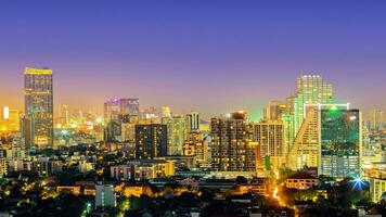 Bangkok city downtown at night photo