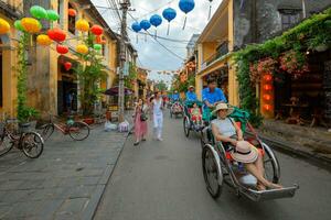 hoi un, Vietnam, 9 9 mayo 2019, el antiguo ciudad es un popular turista destino. allí es un caminando mercado. foto