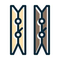 Clothes Peg Vector Thick Line Filled Dark Colors Icons For Personal And Commercial Use.