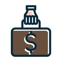 Money Laundering Vector Thick Line Filled Dark Colors Icons For Personal And Commercial Use.