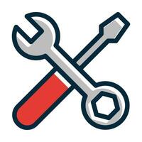 Wrench Vector Thick Line Filled Dark Colors Icons For Personal And Commercial Use.