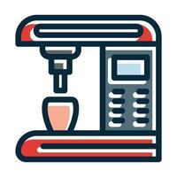 Coffee Machine Vector Thick Line Filled Dark Colors Icons For Personal And Commercial Use.