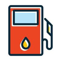 Gas Pump Vector Thick Line Filled Dark Colors Icons For Personal And Commercial Use.