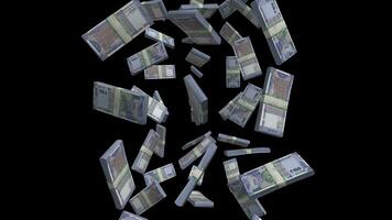 monetair Indisch roepie regen rs 100 bankbiljetten vallend in langzaam beweging video