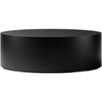 Black Round podium pedestal. AI Generative png