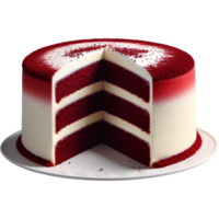 Red velvet sweet cake. AI Generative png