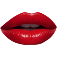 femelle lèvres avec brillant rouge rouge à lèvres. ai génératif png
