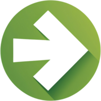 Green directional arrow sign. AI Generative png