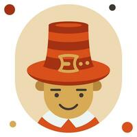 peregrino sombrero icono ilustración, para uiux, web, aplicación, infografía, etc vector
