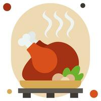 asado Turquía icono ilustración, para uiux, web, aplicación, infografía, etc vector