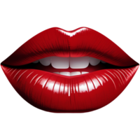 rojo mujer labios. ai generativo png