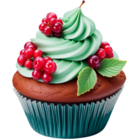 lecker Cupcake mit rot Beeren. ai generativ png