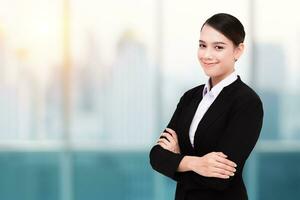 Portrait of wonderful young business woman photo