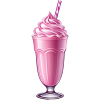 heerlijk roze milkshake. ai generatief png