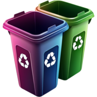 Recycle bin with trash. AI Generative png