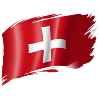 Brush stroke Switzerland flag. AI Generative png