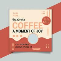 Coffee day social media post, Coffee Day social media post promotion banner ads and food restaurant square flyer or poster design vector