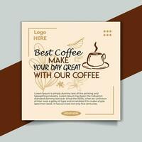 Coffee day social media post, Coffee Day social media post promotion banner ads and food restaurant square flyer or poster design vector