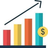 growth chart icon. growing graph, bar chart. growing graph icon for computer, web and mobile app vector