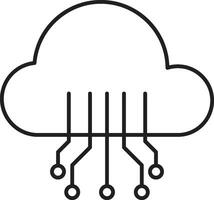 Internet de cosas icono. nube tecnología icono. nube datos red, almacenamiento centrar vector