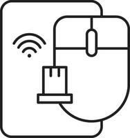 wireless mouse icon. Computer mouse icon with signal vector