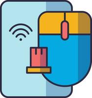 wireless mouse icon. Computer mouse icon with signal vector