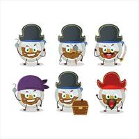 dibujos animados personaje de Coco ichibanya curry con varios piratas emoticones vector