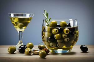 Vodka Martini with olives photo