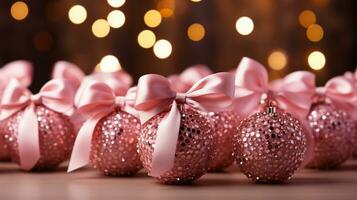 pink glamorous congratulatory background with balloons and confetti.AI Generative photo